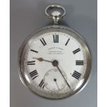 'The Favorite' An Edward VII Silver Cased Open Dial Pocket watch by Albert E. Dark of Barnstaple,