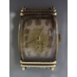 A Movado Gent's 14K Gold Cased Wristwatch with manual wind 17 jewel movement, running c.1920's