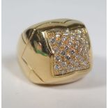 A BULGARI Diamond Cluster Ring in .750 yellow gold setting, size L.5, 15.9g