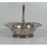 A Small George III Pierced Silver Swing Handled Bonbon Dish, c. 1780 (marks pierced), 13.5cm long,