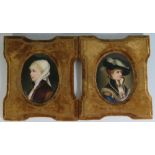 A Pair of Nineteenth Century Continental Porcelain Plaques decorated with the busts of two ladies