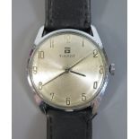 A Tissot Gent's Steel Cased Manual Wind Wristwatch, running c. 1950's