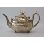 A George III Silver Teapot, London 1809?, indistinct maker's mark, 478g