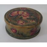 A Moorcroft Spanish Pattern Circular Box and Cover, underside of lid and pot signed, impressed