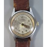 A Roamer Gent's Steel Cased Wristwatch with 17 jewel manual wind shock resist movement, running c.