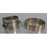 An Elizabeth II Silver Napkin Ring and Bangle, London WEM, 87g