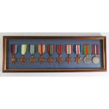From the Charles Hume-Smith Collection: A British WWII Framed Set of Ten Medals (Air Crew possibly