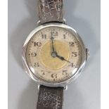 A Ladies Silver Cased Manual Wind Wristwatch, needs attention