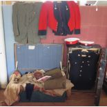 The Royal Marines Uniforms of Capt. J.D.G. McCrae (including dress and field) and tin trunk HMS