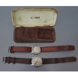 A Cyma Triplex Cymaflex Manual Wind Wristwatch in box and running c. 1950's AND Swiss Made Shock