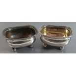 A Pair of George III Scottish Silver Salts with gilt lined interior, RG (Robert Gray?), 197g