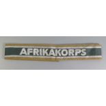 From the Charles Hume-Smith Collection: A WWII Nazi German Afrikakorps Cuff Title