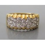 An 18ct Gold and Diamond Ring, size O.5, 7.2g