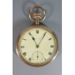 An Elgin Watch Co. Gold Plated Keyless Pocket Watch with movement no. 436724, running