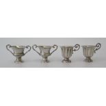 Two Pairs of Continental Silver Cups, 78g, c. 4 cm high