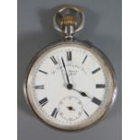 'The Express English Lever' An Edward VII Silver Cased Open Dial Keyless Pocket Watch, the