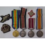 A WWI MM Four Medal Group including British War and Victory Medals awarded to 164726 A.CPL. S.