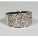 A Diamond Cluster Ring in .750 white gold setting, size P.5, 11.6g