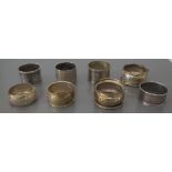 Eight Silver Napkin Rings, 166g