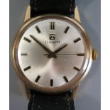 A Tissot Gent's 9ct Gold Manual Wind Wristwatch, the DS&S case dated 1968 and with a 17 jewel