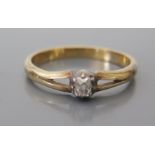 An 18ct Gold and Diamond Solitaire Engagement Ring, size P, 2.6g