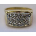 An 18ct Gold and Diamond Dress Ring, stamped E.65, size N.5, 7.6g