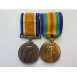 A WWI Medla Pair awarded to 015427 PTE. G. HOBBS. A.O.C.