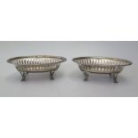 A Pair of George V Silver Oval Bonbonnieres, Sheffield 1910, Walker & Hall, 109g
