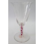 A Large Modern Colour Twist Wine Glass, 20.5cm