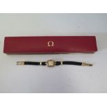 A Ladies Omega 9ct Gold Wristwatch, boxed