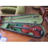 London Violin Co. Three Quarter Size Violin with bow in hard case