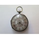 A Victorian Silver Cased Ladies Keywound Fob Watch, London 1878