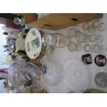 Dartington Crystal Bowl and other glassware, pair of continental vases and other ceramics