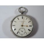 A Victorian Silver Cased Keywound Open Dial Pocket Watch with chain driven fusee movement, the