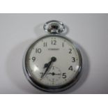 A Smiths Combat Keyless Open Dial Pocket Watch, the 51mm painted dial with Roman numerals and