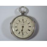 A Victorian Silver Cased Keywound Open Dial Centre Second Chronograph Pocket Watch, the 58mm