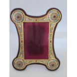 A Modern Russian Champlevé Enamel and Jewelled Photograph Frame, 5.5 x 3.5in.