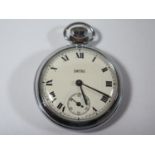 A Smiths Keyless Open Dial Pocket Watch, the 51mm dial with Roman numerals and subsidiary seconds