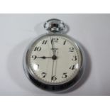 A Smiths Keyless Open Dial Pocket Watch, the 51mm painted dial with centre seconds and Deco Roman