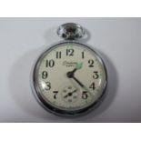 A Smiths Endura Tuffy Keyless Open Dial Pocket Watch, the 51mm painted dial with luminous hands