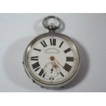 An Edward VII The Veracity Watch Master of Rye Silver Cased Keywound Open Dial Pocket Watch, the