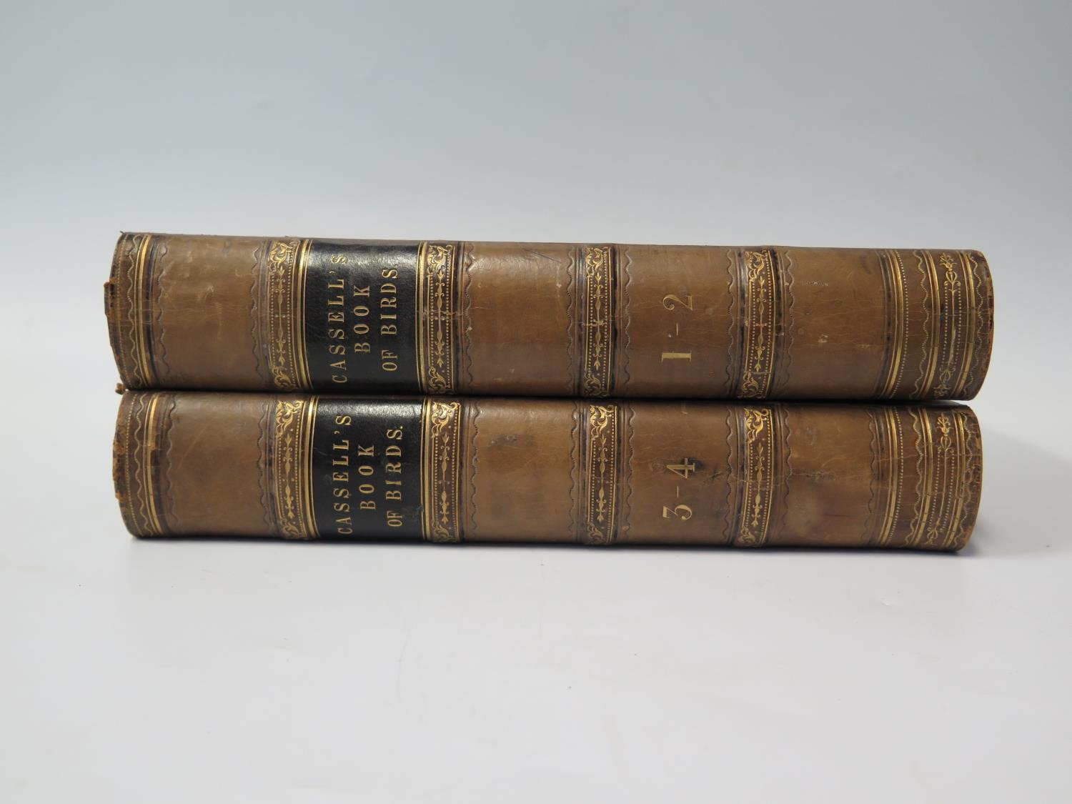 Cassell's Book of Birds in Four Volumes, Cassell, Petter and Galpin, half leather boards