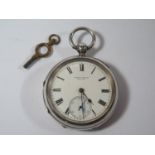 A George V George Potter of Carlisle Silver cased Keywound Open Dial Pocket Watch, the 51mm dial