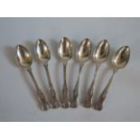 A Set of Six Victorian Silver Teaspoons, Exeter 1850, Robert Williams, 179g