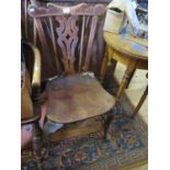 An Eighteenth Century Provincial Elm Seated Splat Back Side Chair