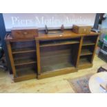 A Victorian Mahogany Breakfront Low Open Bookcase