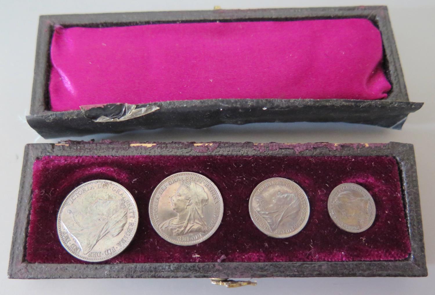 A Cased Set of Victorian Maundy Money 1893