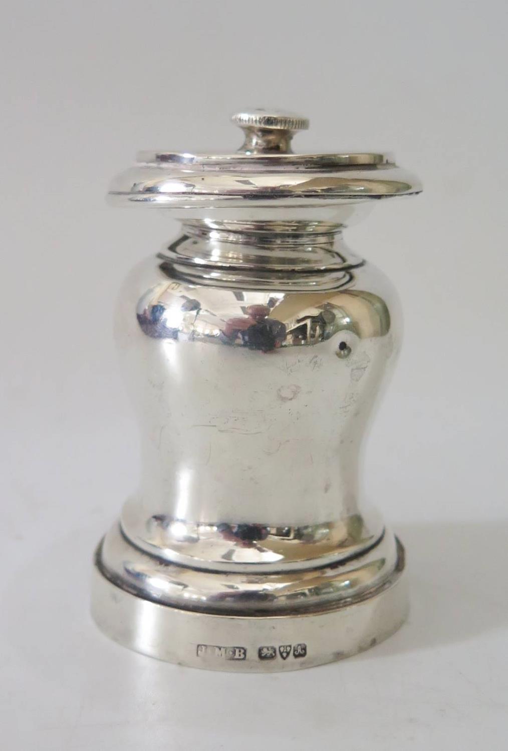 An Edward VII Silver Pepper Grinder, Chester 1901, J.M.B.