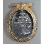 A German WWII High Sees Fleet Badge, RS&S (gold wash worn)