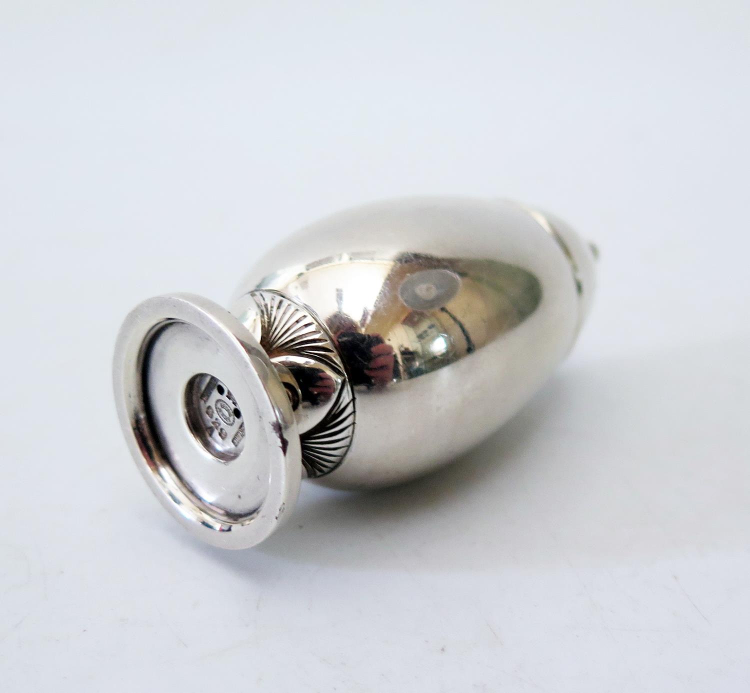 A Georg Jensen Silver Pepper, marked 629A, 1906 London import marks, 43g, 7cm - Image 2 of 2